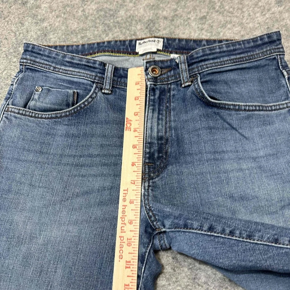 Timberland Straight Jeans‎ Men's Size 32x32 Blue Med Wash Distressed Denim